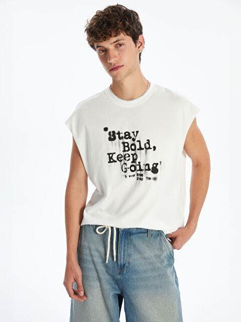 XSIDE Bisiklet Yaka Erkek Kolsuz Tişört - S5J252Z8-R9J