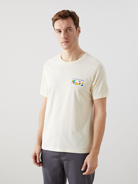 LCW ECO Bisiklet Yaka Kısa Kollu Baskılı Penye Erkek Tişört - S5J268Z8-QVB