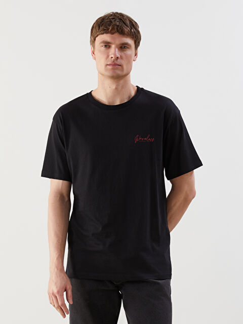 LCW ECO Crew Neck Short Sleeve Printed Combed Cotton Men's T-shirt - S5J279Z8-CVL