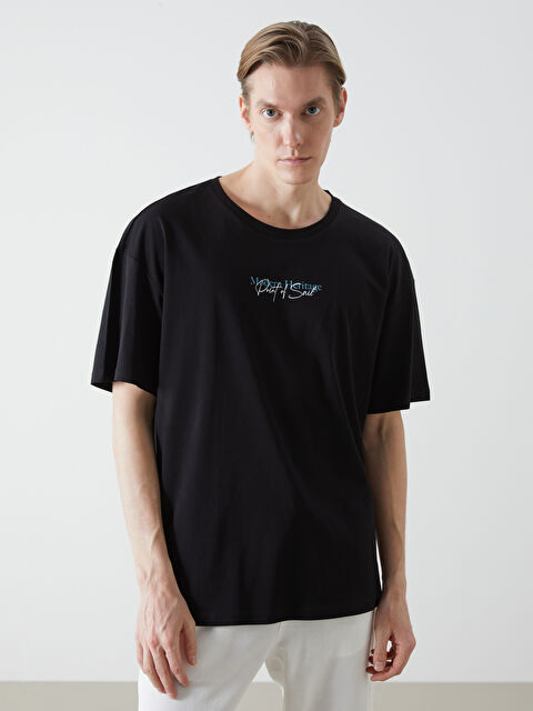 LCW ECO Bisiklet Yaka Kısa Kollu Baskılı Penye Erkek Tişört - S5J280Z8-CVL