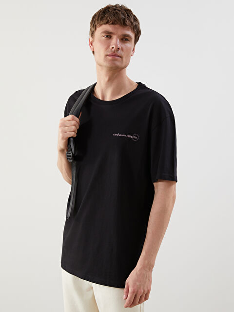 LCW ECO Bisiklet Yaka Kısa Kollu Baskılı Penye Erkek Tişört - S5J281Z8-CVL