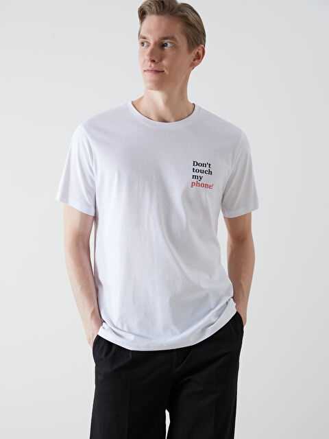 LCW ECO Bisiklet Yaka Kısa Kollu Baskılı Penye Erkek Tişört - S5J291Z8-J5E