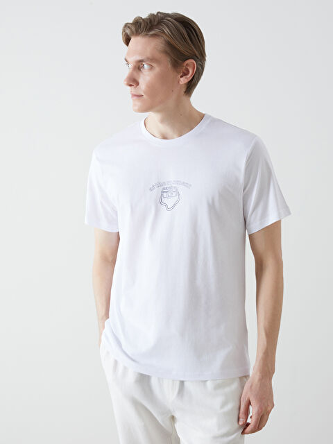 LCW ECO Bisiklet Yaka Kısa Kollu Baskılı Penye Erkek Tişört - S5J293Z8-J5E