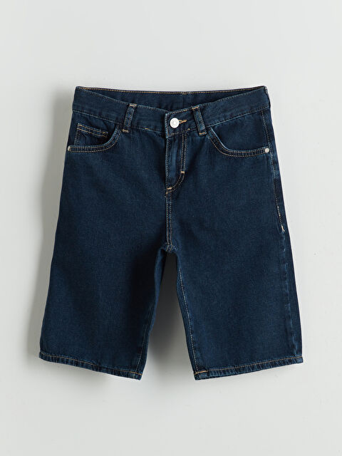 LCW Kids Beli Ayarlanabilir Lastikli Erkek Çocuk Jean Şort - S5J295Z4-341