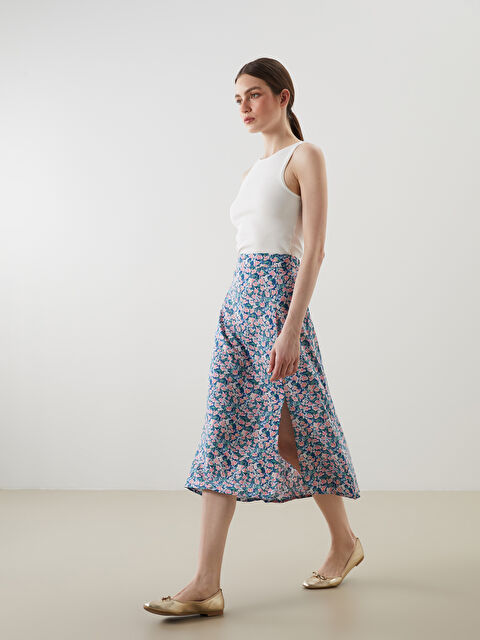 LCWAIKIKI Classic Цветочная юбка а-силуэта с эластичным поясом. - S5J314Z8-LQQ
