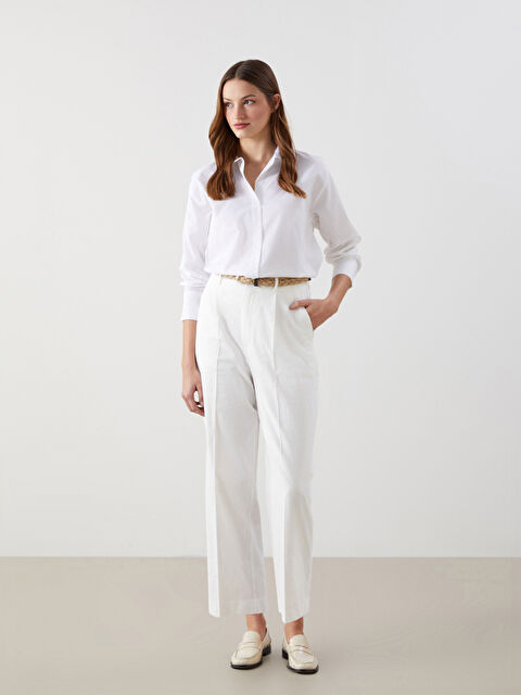 LCW Vision Beli Kemerli Havuç Kesim Kadın Pantolon - S5J360Z8-R9J