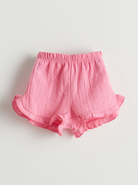 LCW baby Beli Lastikli Kız Bebek Şort - S5J395Z1-VHJ