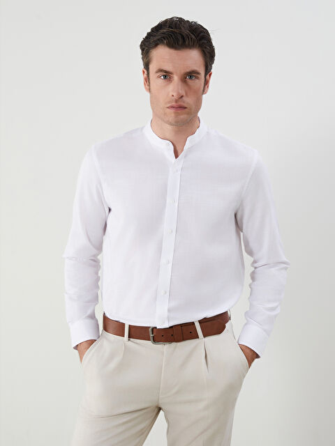 SOUTHBLUE Standard Fit Long Sleeved Poplin Men's Shirt - S5J464Z8-Q6K