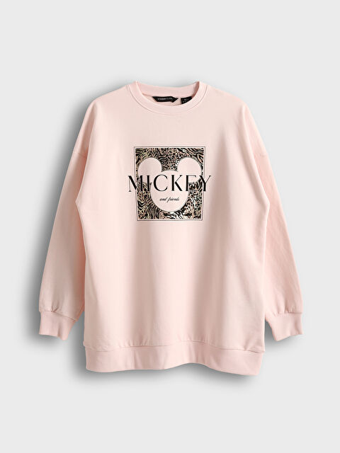 LCWAIKIKI Classic Crew Neck Mickey Mouse Printed Women's Sweatshirt Tunic - S5J477Z8-FSM