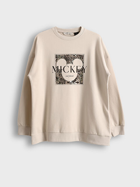 LCWAIKIKI Classic Crew Neck Mickey Mouse Printed Women's Sweatshirt Tunic - S5J477Z8-FZJ