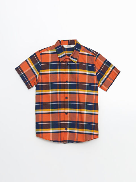 LCW ECO Ekose Kısa Kollu Erkek Çocuk Gömlek - S5J587Z4-LND