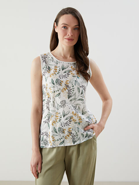 LCW Grace Bisiklet Yaka Çiçekli Bluz - S5J601Z8-FFB