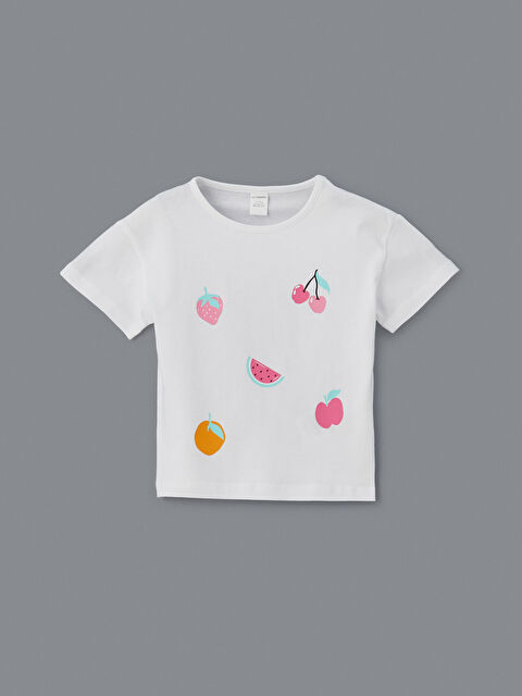 LCW Kids Crew Neck Printed Girls' T-Shirt - S5J644Z1-JYX