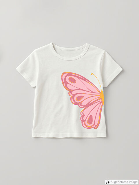 LCW baby Crew Neck Printed Girls' T-Shirt - S5J646Z1-R9J