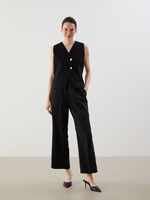 LCWAIKIKI Classic Beli Lastikli Geniş Paça Kadın Pantolon - S5J661Z8-CVL