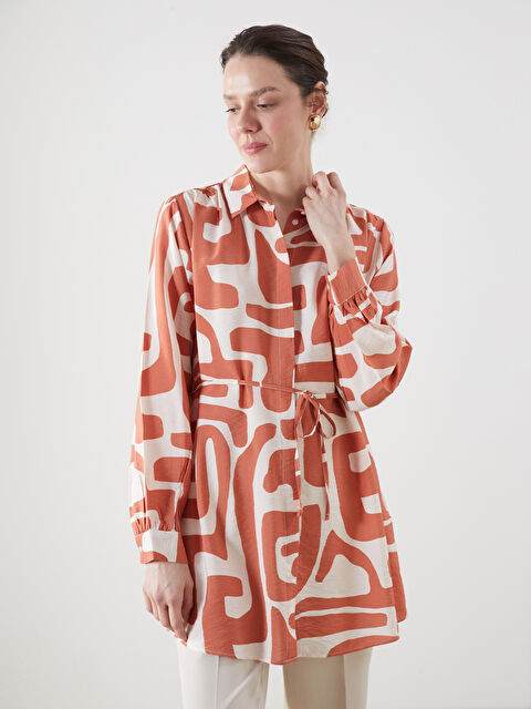 LCWAIKIKI Classic Desenli Kadın Gömlek Tunik - S5J667Z8-LR8