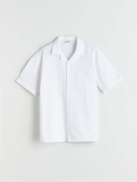 LCW Kids Short Sleeve Boys' Muslin Shirt