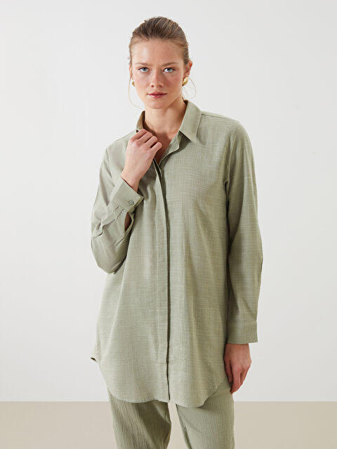 LCWAIKIKI Classic Dokulu Kadın Gömlek Tunik - S5J689Z8-GHY