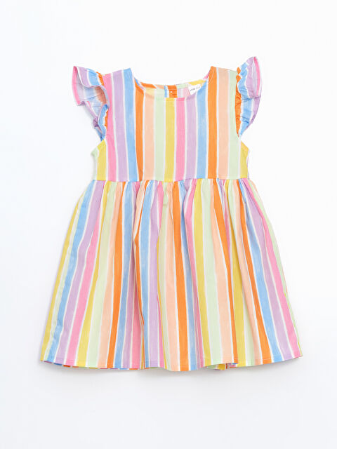 LCW ECO Bisiklet Yaka Çizgili Kız Çocuk Elbise - S5J734Z1-F9C