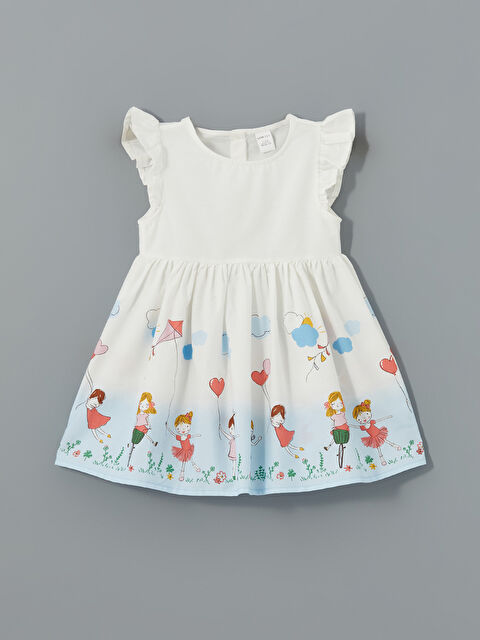 LCW ECO Bisiklet Yaka Çizgili Kız Çocuk Elbise - S5J734Z1-LQQ