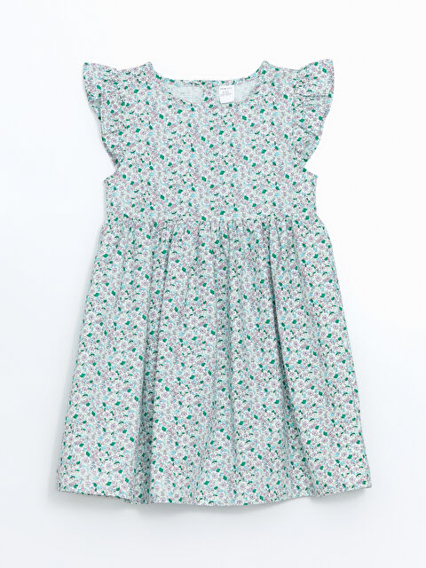 LCW ECO Bisiklet Yaka Çiçekli Kız Çocuk Elbise - S5J735Z1-LRF