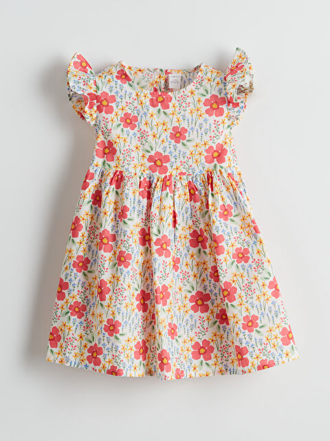 LCW ECO Bisiklet Yaka Çiçekli Kız Çocuk Elbise - S5J736Z1-LRB