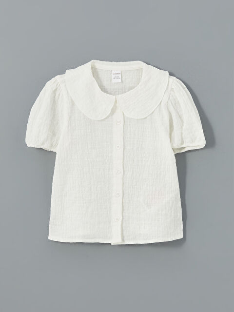 LCW Kids Bebe Yaka Kısa Kollu Basic Kız Çocuk Gömlek - S5J740Z1-JYX