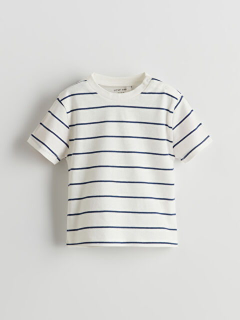 LCW baby Bisiklet Yaka Çizgili Erkek Bebek Tişört - S5J759Z1-LFC