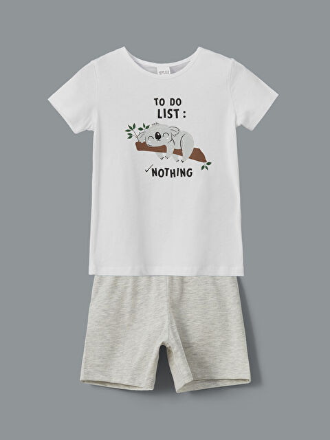 LCW ECO Bisiklet Yaka Kız Çocuk Şortlu Pijama Takımı - S5J815Z4-CT3