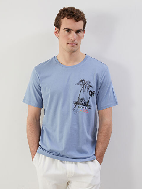 LCW ECO Bisiklet Yaka Kısa Kollu Baskılı Penye Erkek Tişört - S5J817Z8-R0T