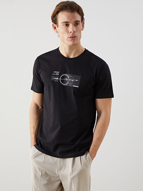 LCW ECO Bisiklet Yaka Kısa Kollu Baskılı Penye Erkek Tişört - S5J832Z8-CVL