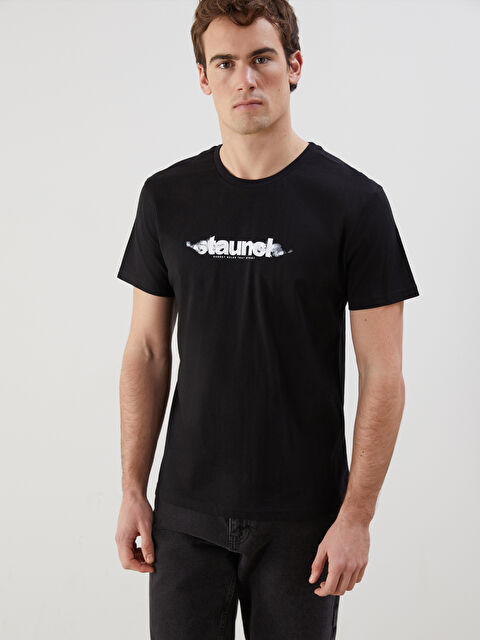 LCW ECO Bisiklet Yaka Baskılı Penye Erkek Tişört - S5J833Z8-CVL