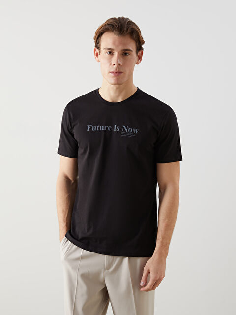 LCW ECO Bisiklet Yaka Kısa Kollu Baskılı Penye Erkek Tişört - S5J834Z8-CVL