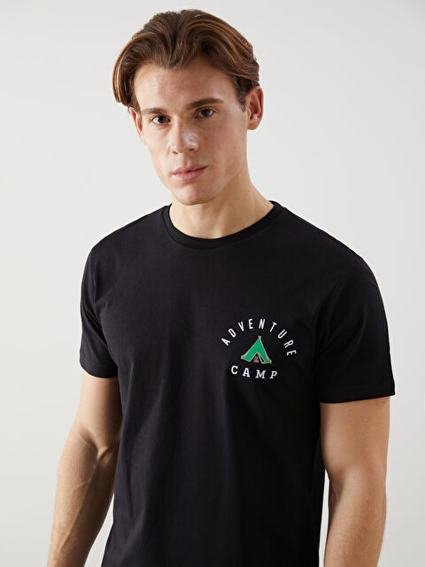 LCW ECO Bisiklet Yaka Kısa Kollu Baskılı Penye Erkek Tişört - S5J838Z8-CVL