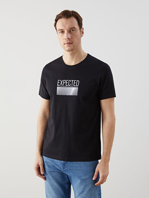 LCW ECO Bisiklet Yaka Baskılı Penye Erkek Tişört - S5J843Z8-CVL