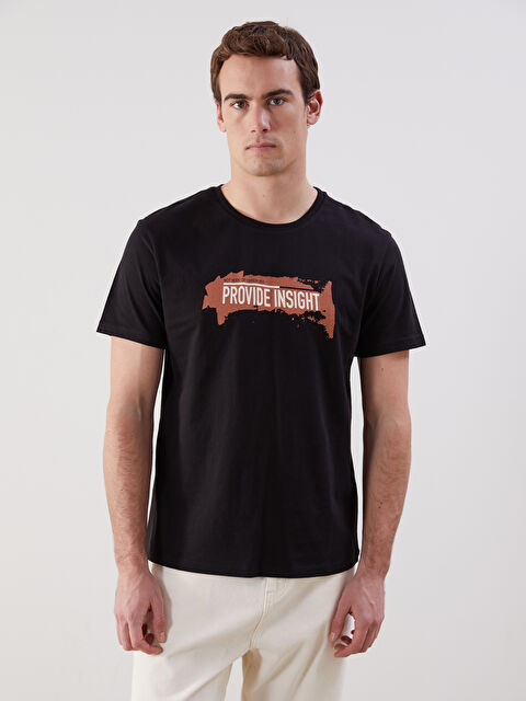 LCW ECO Bisiklet Yaka Baskılı Penye Erkek Tişört - S5J844Z8-CVL