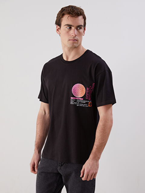 LCW ECO Bisiklet Yaka Baskılı Erkek Tişört - S5J846Z8-CVL