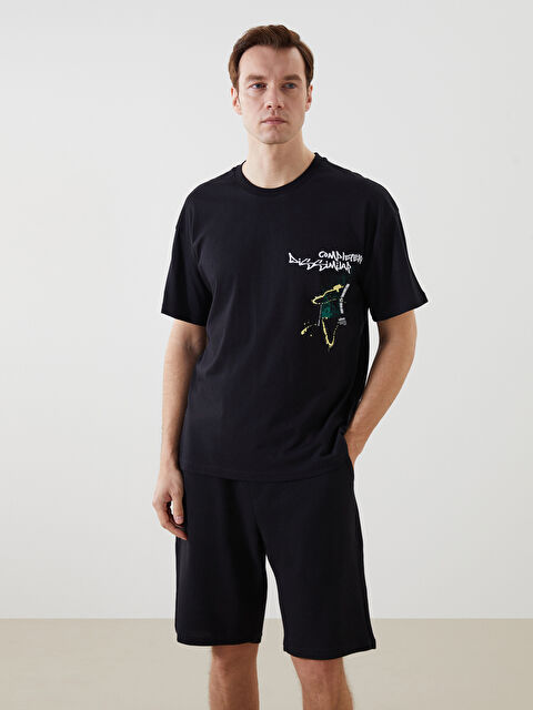 LCW ECO Bisiklet Yaka Kısa Kollu Baskılı Penye Erkek Tişört - S5J848Z8-CVL