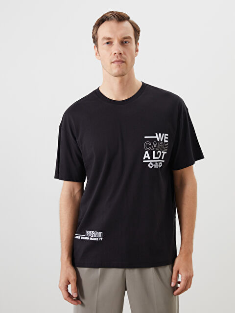 LCW ECO Bisiklet Yaka Baskılı Penye Erkek Tişört - S5J854Z8-CVL