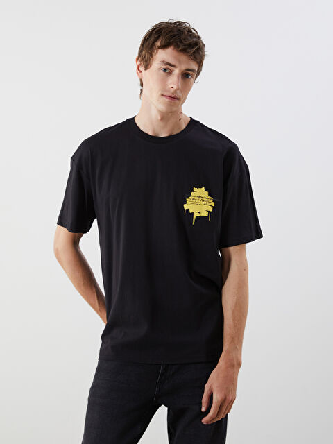 LCW ECO Bisiklet Yaka Baskılı Penye Erkek Tişört - S5J858Z8-CVL