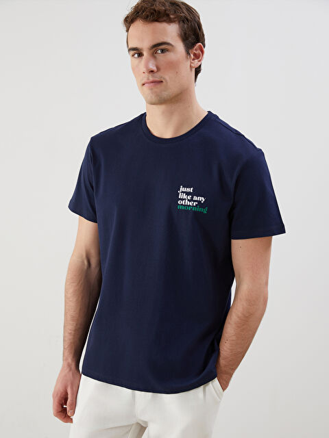 LCW ECO Bisiklet Yaka Kısa Kollu Baskılı Penye Erkek Tişört - S5J862Z8-CRP