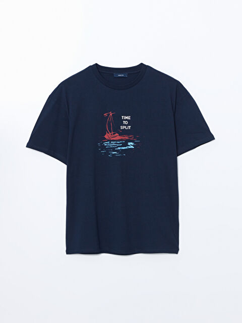 LCW ECO Bisiklet Yaka Kısa Kollu Baskılı Penye Erkek Tişört - S5J866Z8-CRP