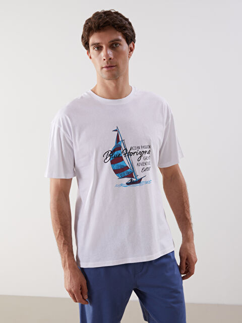 LCW ECO Bisiklet Yaka Kısa Kollu Baskılı Penye Erkek Tişört - S5J868Z8-J5E