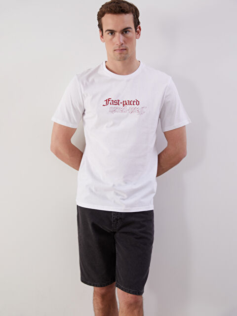 LCW ECO Bisiklet Yaka Kısa Kollu Baskılı Penye Erkek Tişört - S5J870Z8-J5E