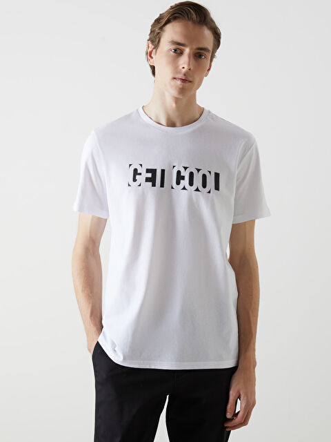 LCW ECO Bisiklet Yaka Kısa Kollu Baskılı Penye Erkek Tişört - S5J872Z8-J5E