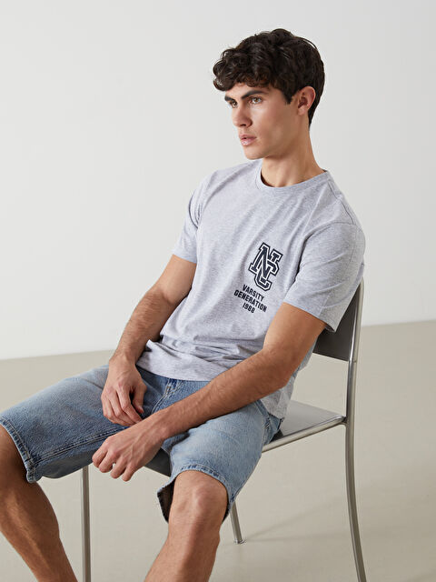 LCW ECO Bisiklet Yaka Kısa Kollu Baskılı Penye Erkek Tişört - S5J876Z8-JMD