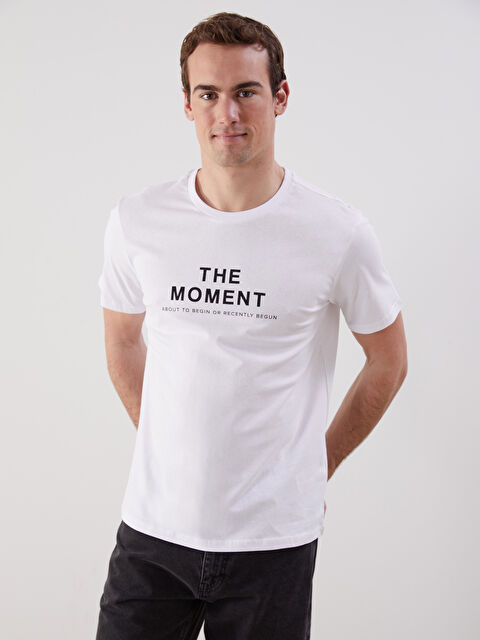 LCW ECO Bisiklet Yaka Kısa Kollu Baskılı Penye Erkek Tişört - S5J878Z8-J5E