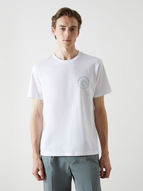 LCW ECO Bisiklet Yaka Kısa Kollu Baskılı Penye Erkek Tişört - S5J883Z8-J5E