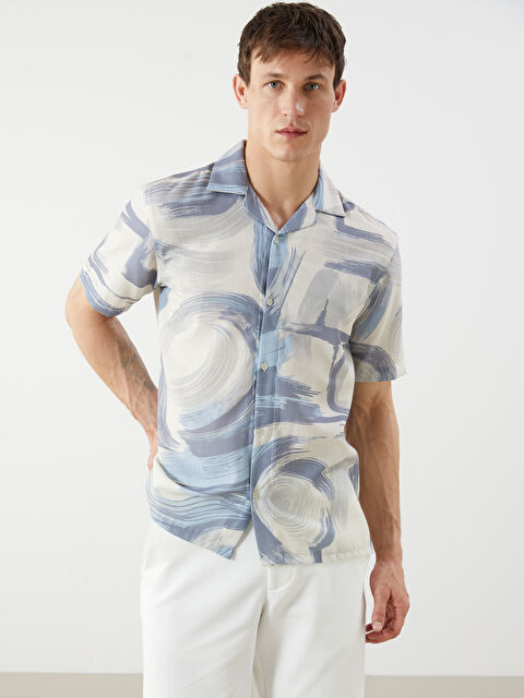 LCW Vision Regular Fit Kısa Kollu Desenli Erkek Gömlek - S5J902Z8-LQQ