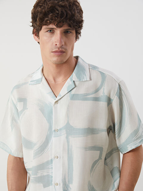 LCW Vision Regular Fit Kısa Kollu Desenli Erkek Gömlek - S5J902Z8-LRR